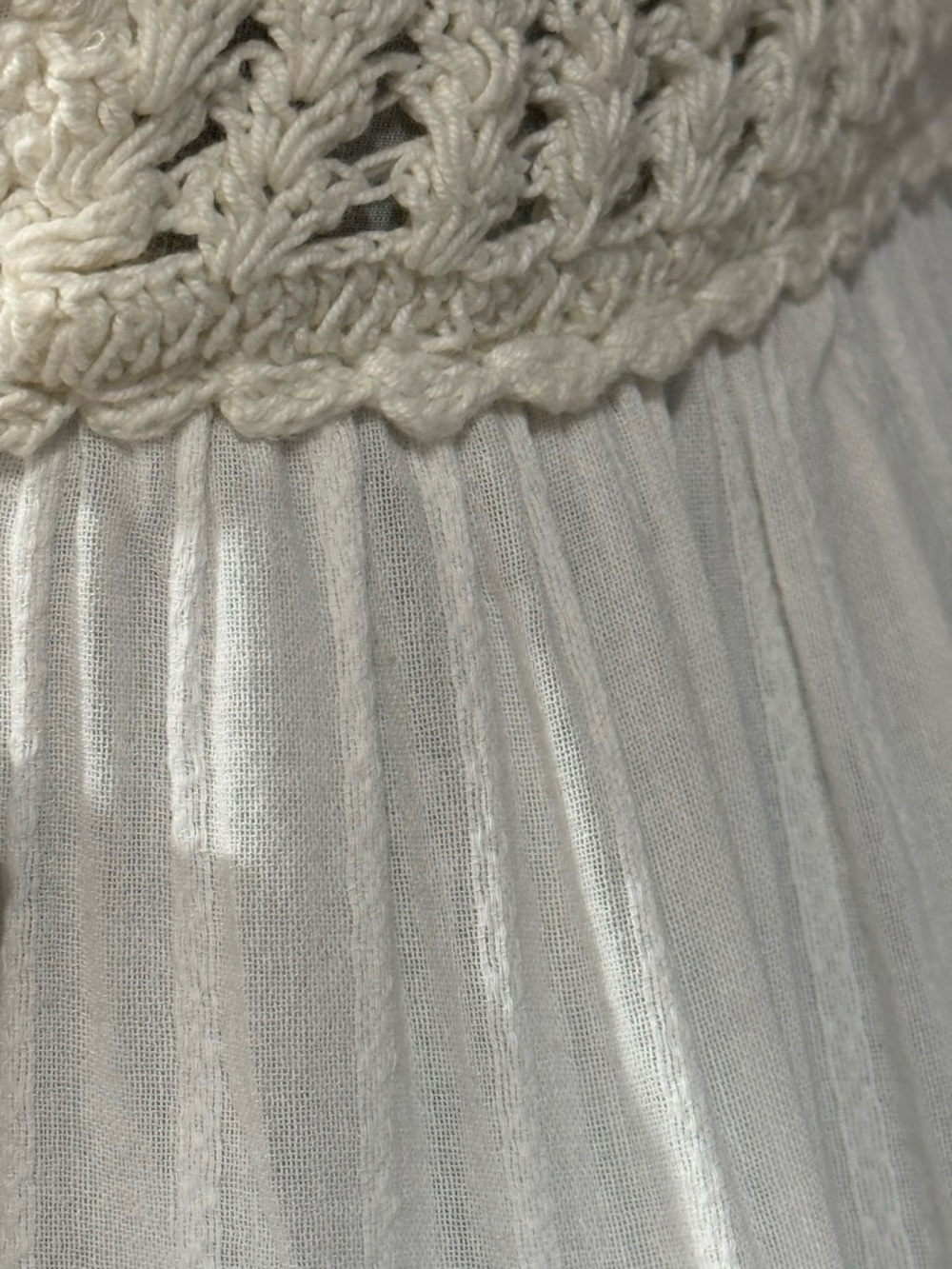 aerie Cream Crochet Halter Tiered Mini Dress - Picture 4 of 8